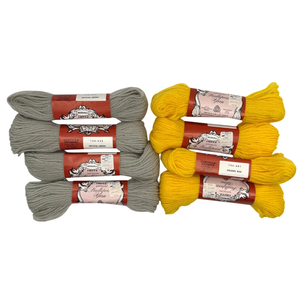 Lot of 25 Skeins Scovill Dritz Needlepoint Yarn 40 yds ea 100% Virgin Wool NOS